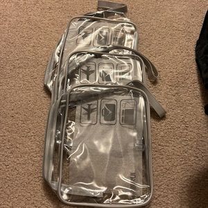 New 3pc toiletry PVC clear bag